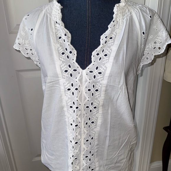 H&M Tops - H&M White Eyelet Boho Women's Top NWT Sz 6